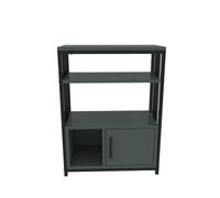 Hanah Home Elegante Soporte para Libros Verde y Negro, 60 cm x 80 cm x 29,6 cm, 100% melamina, 18 mm de Grosor, decoración y Almacenamiento Modernos del hogar