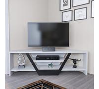 Hanah Home Elegante Soporte para TV, 120 cm de Ancho, Blanco y Negro, 100% melamina revestida, 18 mm de Grosor, diseño Moderno para Salas de Estar y Espacios de Entretenimiento