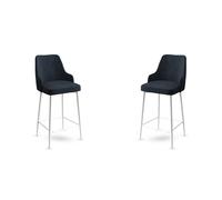 Hanah Home Enox Juego de Taburetes de Bar, Antracita y Blanco