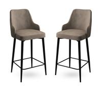 Hanah Home Enox Taburetes de Bar Capuchino y Negro (Set de 2)
