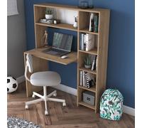 Hanah Home Escritorio de Estudio con Estantería Roble