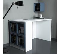 Hanah Home Escritorio de Estudio con Estanterías Blanco y Azul