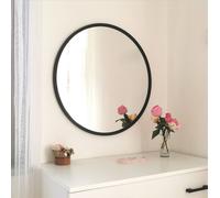 Hanah Home Espejo Redondo con Marco de Metal Negro A710