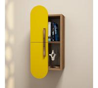 Hanah Home Estantería de Pared Bohemia Nogal y Amarillo