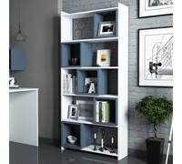 Hanah Home Estantería Moderna Blanco y Azul