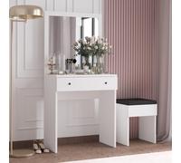 Hanah Home Felix Tocador con Espejo y Silla Blanco