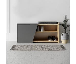 Hanah Home Fiona Armario para Zapatos Roble y Antracita
