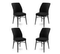 Hanah Home Flex - Juego de 4 sillas en negro