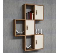 Hanah Home Flora Estantería de Pared Nogal y Crema