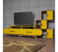 Hanah Home Flora S Mueble de TV Nogal y Amarillo