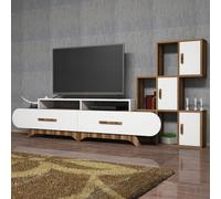 Hanah Home Flora S Mueble de TV Nogal y Blanco