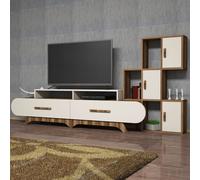 Hanah Home Flora S Mueble de TV Nogal y Crema