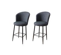 Hanah Home Fora Juego de 2 Taburetes de Bar Antracita y Negro