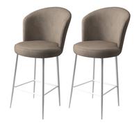 Hanah Home Fora Juego de 2 Taburetes de Bar Cappuccino y Blanco
