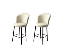 Hanah Home Fora Taburetes de Bar, Juego de 2 Piezas, Crema y Negro
