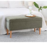 Hanah Home, Glend - Cojín, color verde, composición: 50% algodón / 50% lino, dimensiones: 100 x 43 x 50 cm