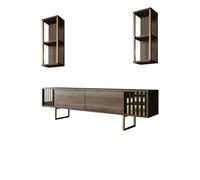 Hanah Home Gold Line Mueble de TV Nogal y Negro