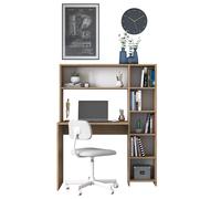 Hanah Home HA104 - 2025 Escritorio de estudio con estantería Roble