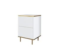 Hanah Home Imaj Mesilla de Noche Blanco y Dorado