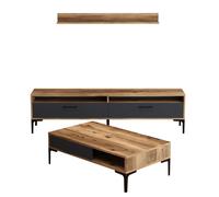Hanah Home Istanbul Conjunto de Muebles de Salón - Nogal y Antracita