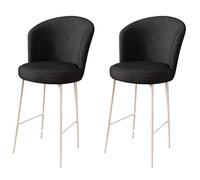 Hanah Home Juego de 2 Taburetes de Bar Alte - Negro y Blanco