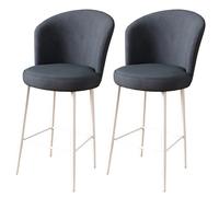 Hanah Home Juego de 2 Taburetes de Bar Antracita y Blanco
