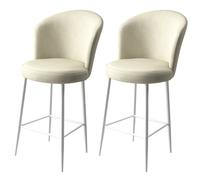 Hanah Home Juego de 2 Taburetes de Bar Crema y Blanco