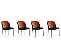 Hanah Home Juego de 4 Sillas DR - 147 V4 Bronce y Negro