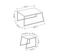 Hanah Home Juego de mesa de centro - Antracita y Negro