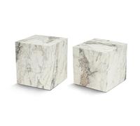 Hanah Home Juego de Mesa Lateral, Melamina, Freesia Marble, Talla única