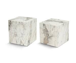 Hanah Home Juego de Mesa Lateral, Melamina, Freesia Marble, Talla única