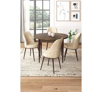 Hanah Home Juego de Mesa y Sillas de 5 Piezas Barroco y Crema