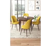 Hanah Home Juego de Mesa y Sillas de 5 Piezas Barroco y Mostaza