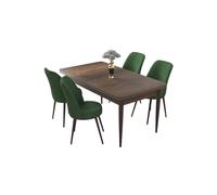 Hanah Home Juego de Mesa y Sillas de Comedor de 5 Piezas Barroco y Caqui