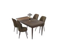 Hanah Home Juego de Mesa y Sillas de Comedor de 5 Piezas Barroco y Marrón