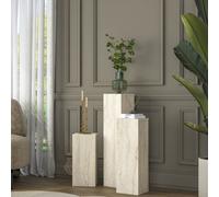 Hanah Home Juego de Mesas Auxiliares Travertino