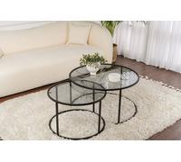 Hanah Home Juego de Mesas de Café Negro