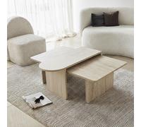 Hanah Home Juego de mesas de café Paris - Bronce, Travertino