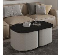 Hanah Home Juego de mesas de café Twin - Negro
