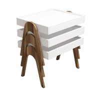 Hanah Home Juego de Mesas Nido, Nogal y Blanco