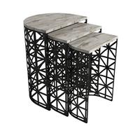 Hanah Home Juego de mesas nido Stil - White Marble, Blanco