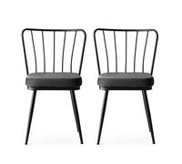 Hanah Home Juego de Sillas Yıldız - 942 V2 Negro