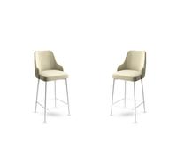 Hanah Home Juego de Taburetes de Bar Enox - Crema y Blanco