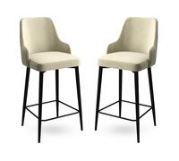 Hanah Home Juego de Taburetes de Bar Enox - Crema y Negro