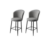 Hanah Home Juego de Taburetes de Bar Gris y Negro