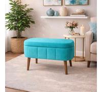 Hanah Home, juego de tres pufs de alta calidad en color turquesa, fabricados con melamina al 100% y con un diámetro de 60 cm. Relleno: 100% WELLSOFT