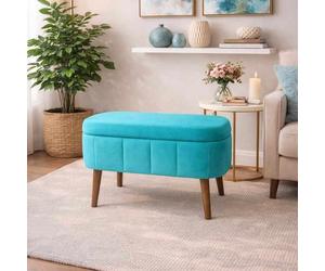 Hanah Home, juego de tres pufs de alta calidad en color turquesa, fabricados con melamina al 100% y con un diámetro de 60 cm. Relleno: 100% WELLSOFT