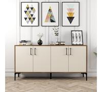 Hanah Home Kiev 160 Consola Nogal y Crema