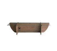 Hanah Home Soporte para TV escandinavo, Nogal, 158 cm x 40 cm x 35 cm, 100% Vidrio Templado y Tablero de partículas Recubierto de melamina, 18 mm de Grosor, diseño Elegante y Funcional