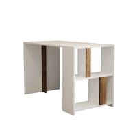 Hanah Home Lima Mesa de Estudio Blanco y Nogal